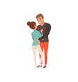 young man and woman looking at each other vector image