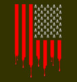 bloody american flag with small skull vector image vector image