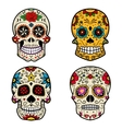set of sugar skulls isolated on white background vector image