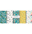 flower seamless pattern set with abstract modern vector image