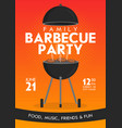 lovely barbecue party invitation design template vector image vector image