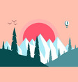 sunset the mountains vector image