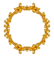 baroque ornamental antique gold frame on white vector image