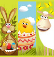 three easter banners vector image