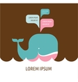 whale icon with speech bubbles vector image vector image