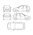 car line draw hatchback insurance rent damage vector image