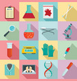 forensic laboratory icons set flat style vector image
