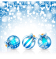 christmas blue bals vector image vector image