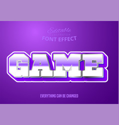 Game text editable font effect Royalty Free Vector Image