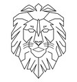 geometric lion logo king walking line art outline vector image
