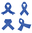 blue awareness ribbons vector image vector image
