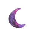 cosmic crescent watercolor galaxy vector image