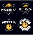 set pizza logo badges banners emblems vector image