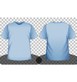 blue short sleeve t-shirt front and back side vector image