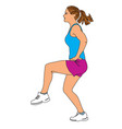 elegant woman silhouette doing fitness exercise vector image