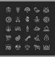 indian culture chalk white icons set on black vector image vector image