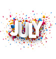 July the name of the month Royalty Free Vector Image