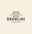 minimal line drums hipster logo design graphic vector image
