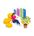 isometric investment strategy portfolio vector image