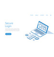 landing page template secure login and sign up vector image