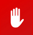 no entry hand sign vector image vector image