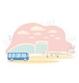 airport bus near terminal building and airplane vector image