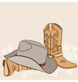 Cowboy boots and hat graphic isolated Royalty Free Vector