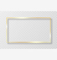 golden frame in rectangle shape with light effect vector image vector image