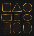 golden neon shiny electric rectangle borders vector image vector image