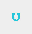 letter u chat logo design template vector image vector image