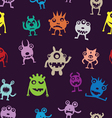 seamless pattern of funny monsters vector image