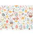 funny happy easter seamless pattern background vector image vector image