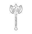 hand drawn battle axe isolated on white background vector image