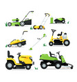lawn mover machine with engine and mechanical vector image