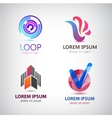 set of abstract logos company icons vector image