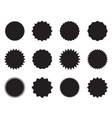 set round stickers with different edges black vector image