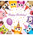 birthday card with owls vector image vector image