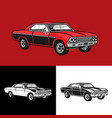 set classic muscle car logo emblems and badges vector image vector image