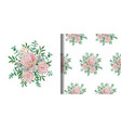 print and seamless pattern set with flowers vector image vector image