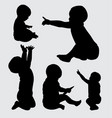 baby cute silhouette vector image vector image