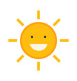 flat cute sun character design with isolated vector image