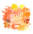 watercolor autumn foliage sale banner vector image vector image