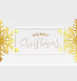 golden snowflakes and white frame winter vector image vector image
