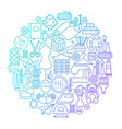 handmade craft line icon circle design vector image