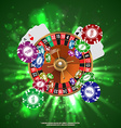 casino roulette playing cards wtf falling chips vector image