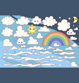 cute cloudy sky set vector image
