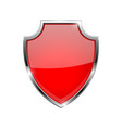 metal 3d red shield vector image