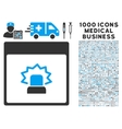 alert calendar page icon with 1000 medical vector image