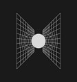 sphere distorts space retrofuturistic design vector image