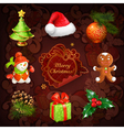 christmas icon set vector image vector image